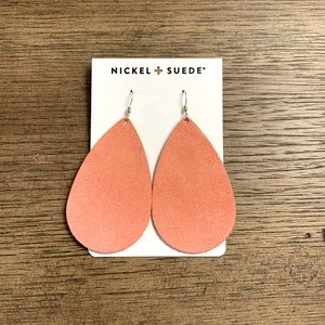 NWT Nickel & Suede Apricot Suede Teardrops